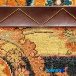 Handwoven Carpet Red Floral Design - Room setting showing floor placement example