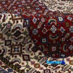 In-room view of Persia Handwoven Carpet Luxurious Red Design room styling and scale