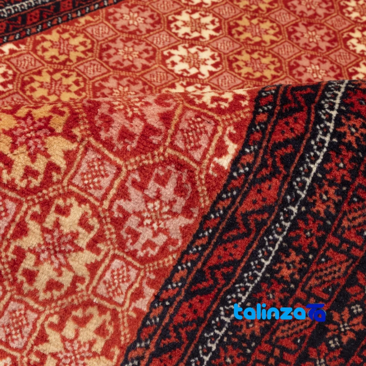Persia Handwoven Rug Rectangular Luxurious Design - In-room view showing room styling and scale
