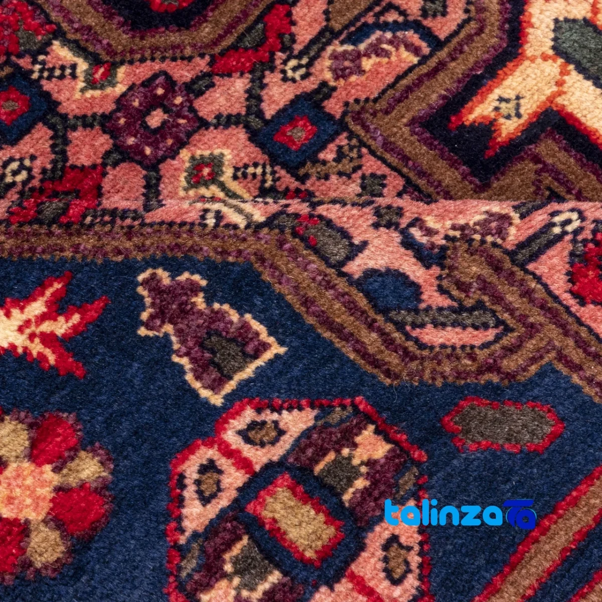 In-room view of C Persia Handwoven Rug Elegant Peach Design Handwash only room styling and scale
