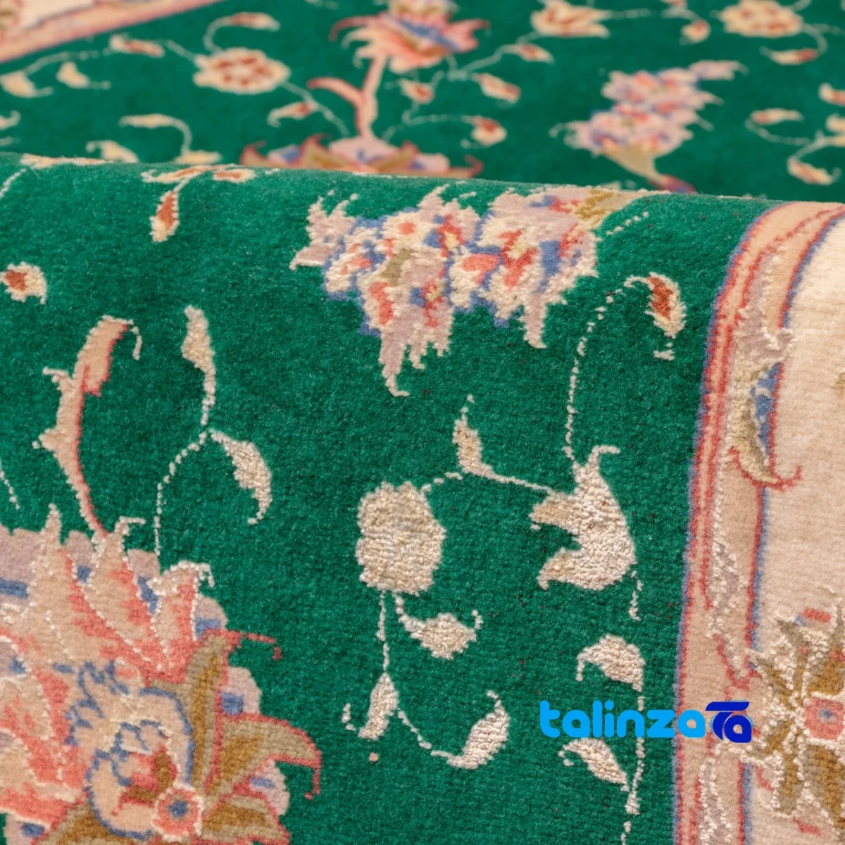 Persia Handwoven Rug Green 138x78x1 cm - Room setting showing floor placement example