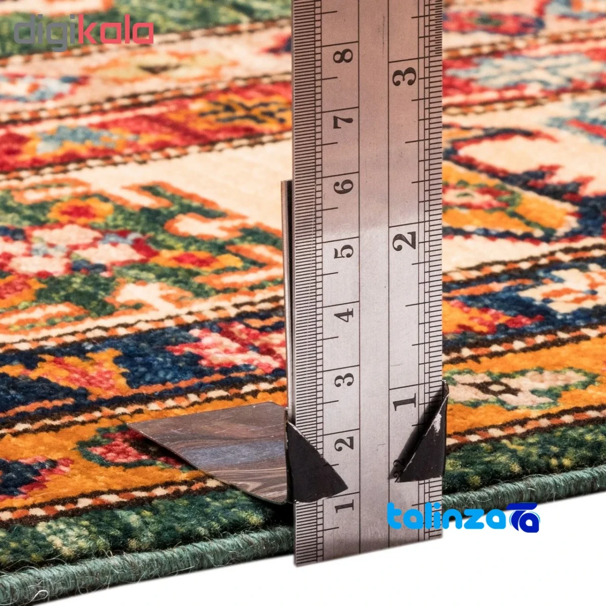 In-room view of C Persia Handwoven Rug Geometric Design Green room styling and scale