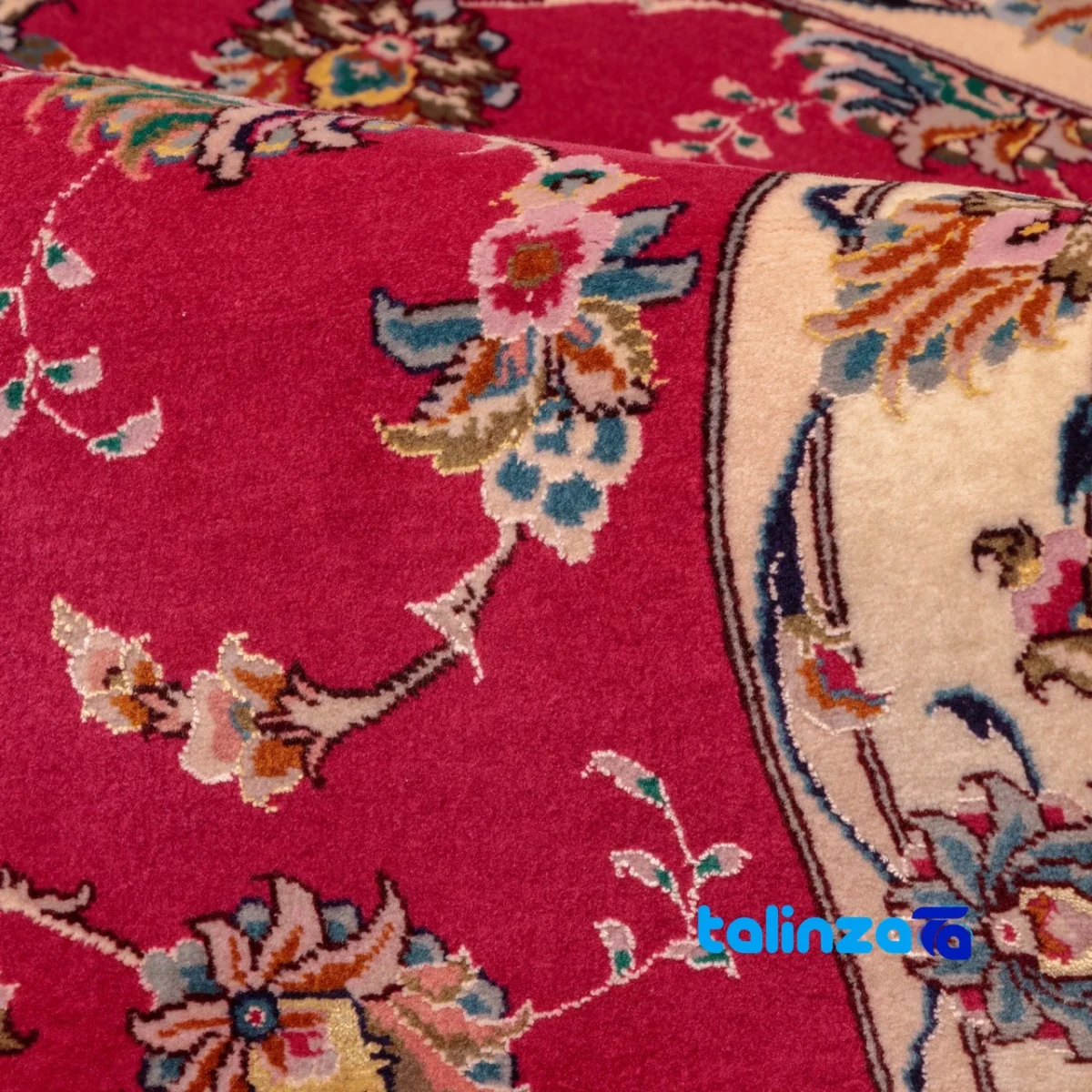 In-room view of Persia Handwoven Carpet Red Luxurious Design room styling and scale