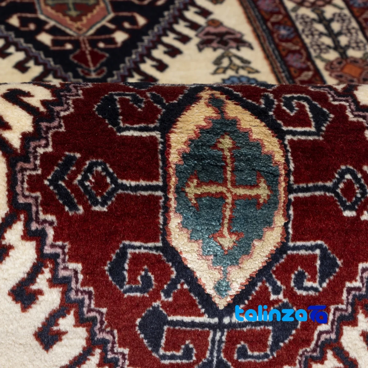 Room setting of Cypress Handwoven Area Rug Cream floor placement example
