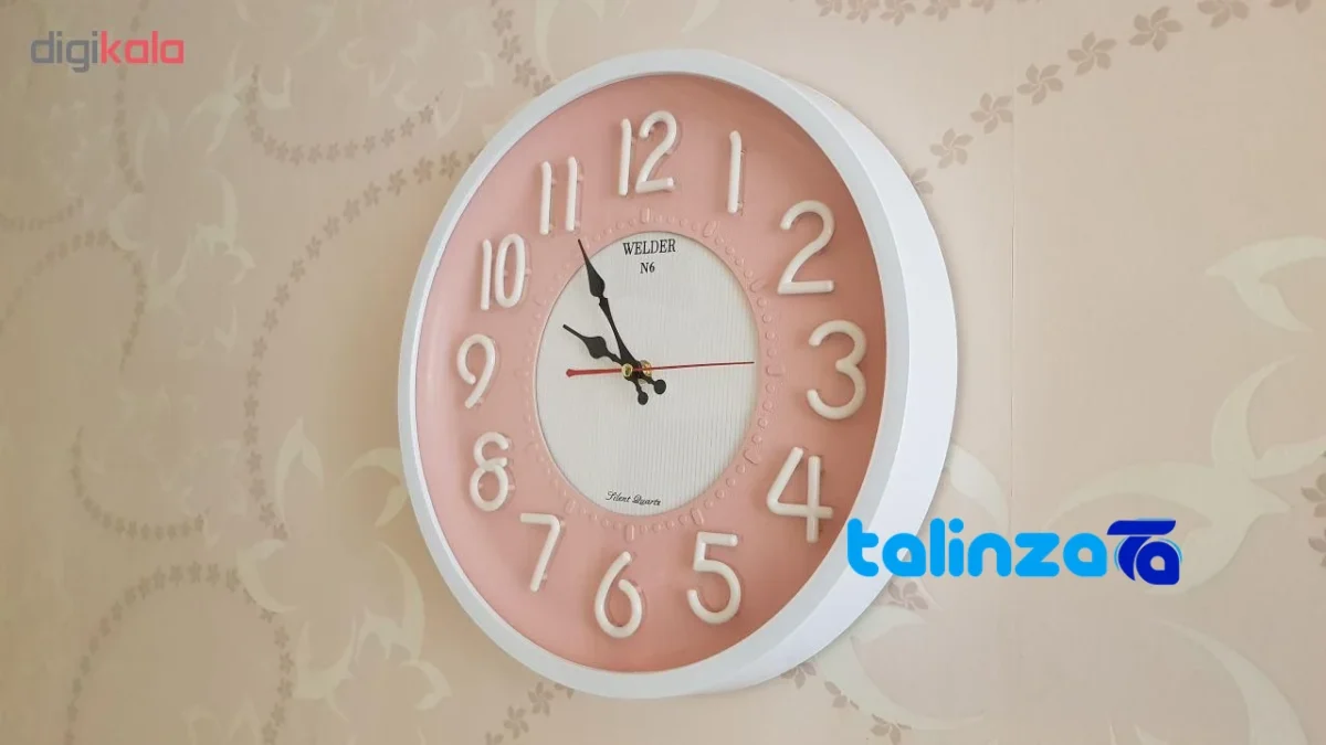 Detail view of Waldor Wall Clock N6 Elegant Design 37. movement and rear mount