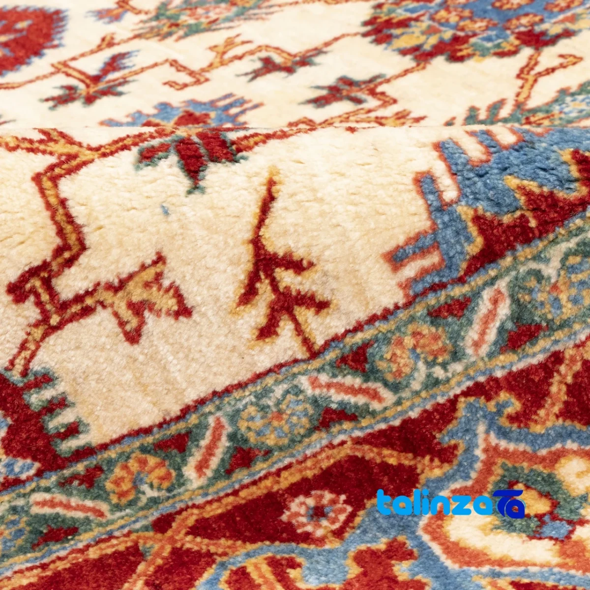 C Persia Handwoven Rug Elegant Cream Design room styling and scale (In-room view)