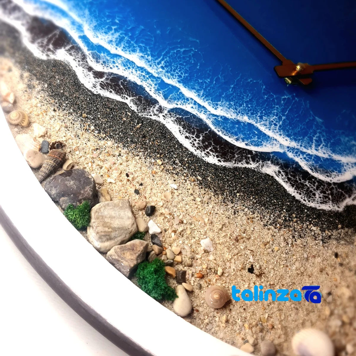 Handcrafted Resin Wall Clock Night Sea Tehran - In-room view showing styling and size reference