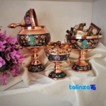 Side view of Pardaz Copper Candy Dish Elegant Design with hammered finish profile and structure