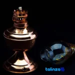 Naser al-Din Shah Brass Oil Lamp - Side view showing profile and structure
