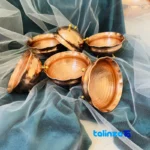 Side view of Shamloo Copper Serving Set 7-Piece Elegant Design Hammered profile and structure