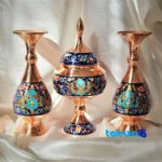 Persian Craft Copper Chocolate Bowl Set - Handcrafted Elegance profile and structure (Side view)