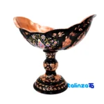 Turni Copper Nut Dish Vase Set Diamond Engraved Handmade profile and structure (Side view)