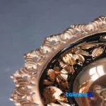 Side view of Copper Diamond Cut Dessert Plate L04 profile and structure