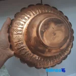 Sadeghi Copper Decorative Bowl and Spray Set Flower Design - Side view showing profile structure