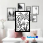 Side view of B-1108 Decorative Wall Art Set - Black and White Wall-mounted profile structure