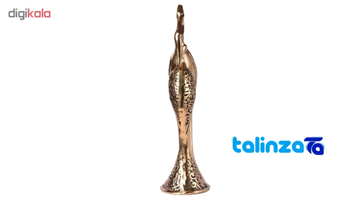 Side view of Bronze Crane Figurine Pair profile and structure