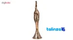 Side view of Bronze Crane Figurine Pair profile and structure