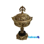 H-2033 Brass Serving Set Decorative Stone Base profile and structure (Side view)