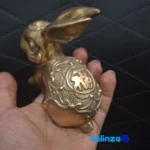 China Bronze Rabbit Statue Set of 2 profile and structure (Side view)