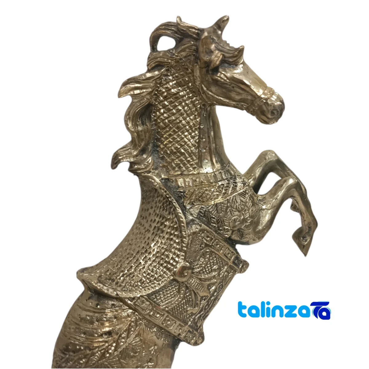 Brass Horse Statue H-2094 Elegant Design - Side view showing profile and structure