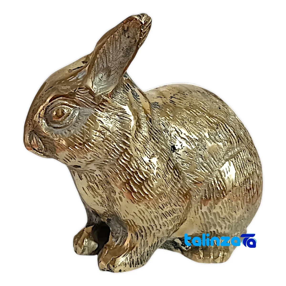 Brass Decorative Rabbit Model Set of Two 26x9x13 cm - Side view showing profile and structure