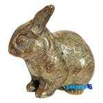 Brass Decorative Rabbit Model Set of Two 26x9x13 cm - Side view showing profile and structure