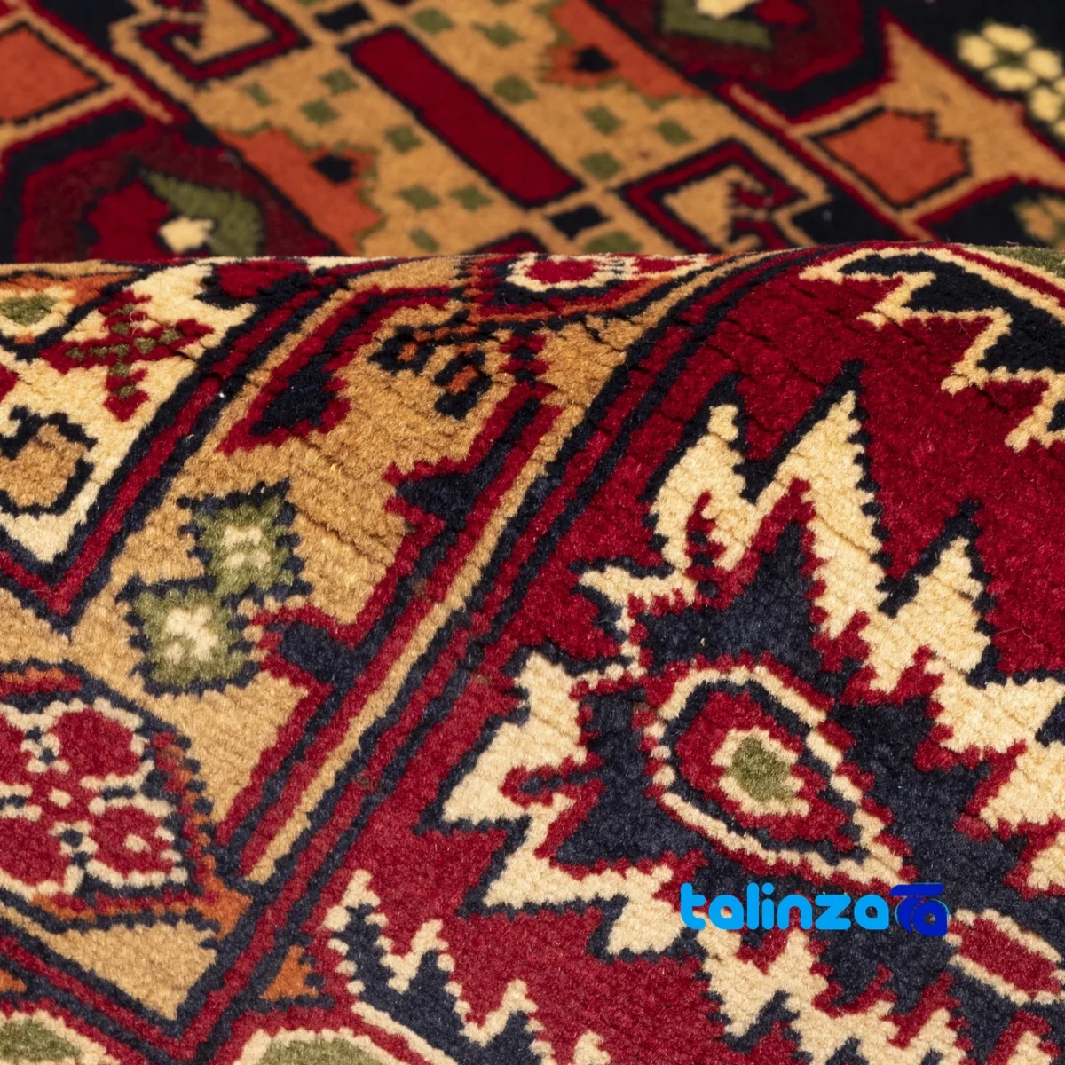 C Persia Handwoven Rug - Luxurious Red Design - Room setting showing floor placement example