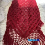Shal Handcrafted Women's Scarf Floral Design - Side view showing profile and structure