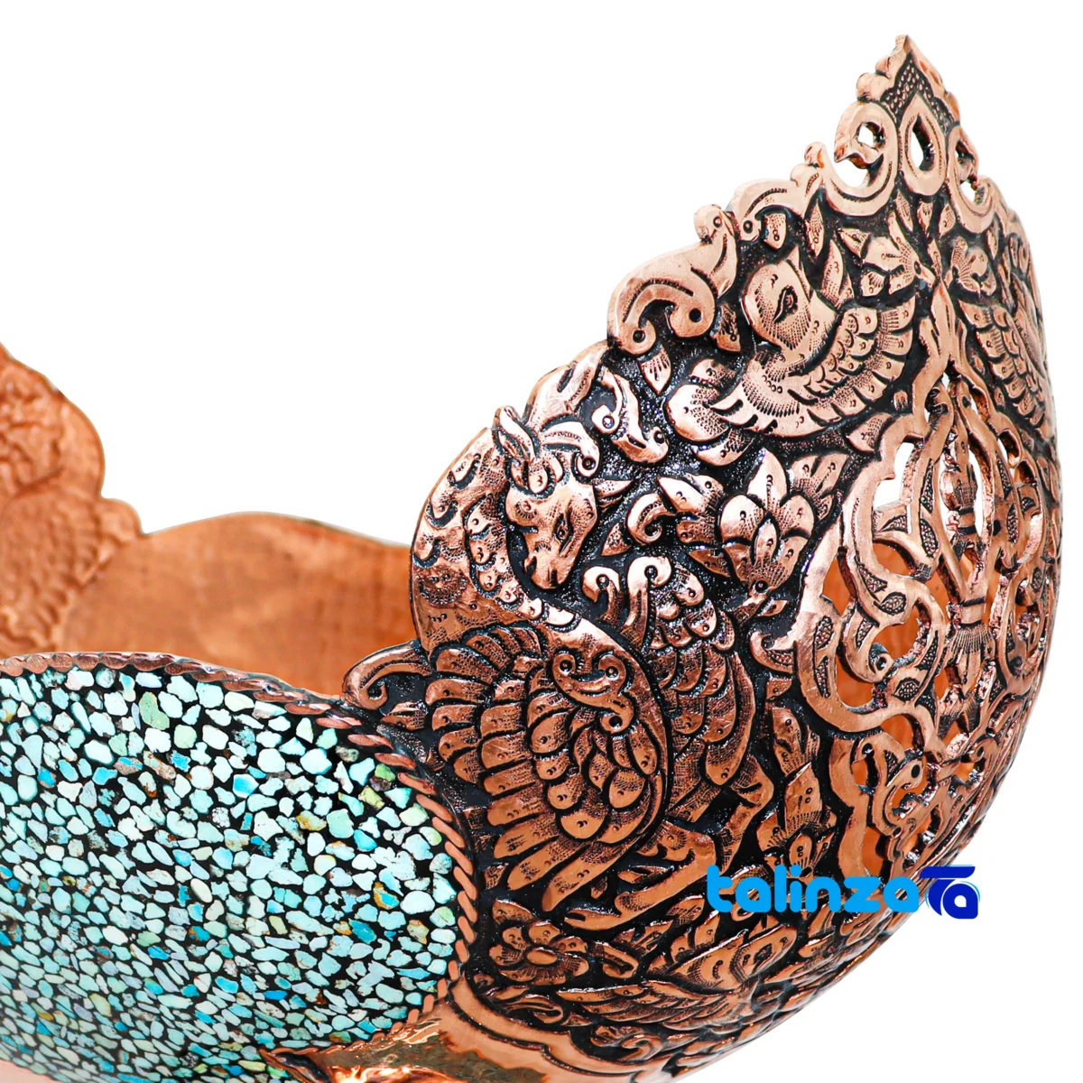 Kashkul Firouzeh Kubi Masterpiece Decorative Art profile and structure (Side view)