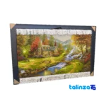 Edge view of Handmade Carpet Wall Art Scenic Design border and finishing
