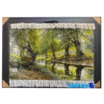 Edge view of Handmade Carpet Wall Art Scenic Design border and finishing
