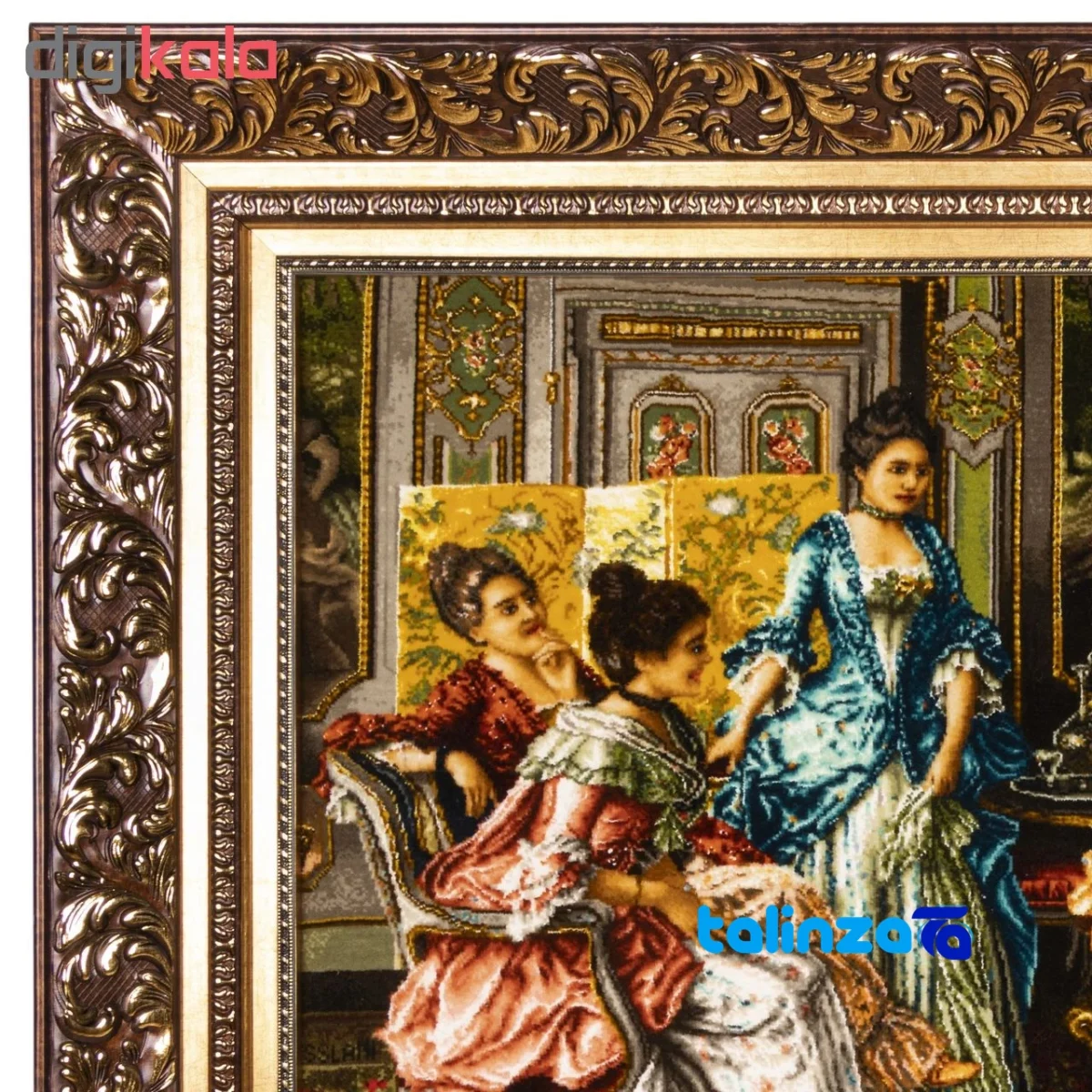 In-room view of C Persia Handwoven Carpet Wall Art French Poet room styling and scale