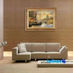 In-room view of Mirnazami Handwoven Tapestry Venice Scene room styling and scale