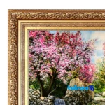 In-room view of Mirnazami Handwoven Carpet Wall Art Spring Blossom Scene room styling and scale