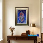 In-room view of Handmade Carpet Wall Art Floral Design room styling and scale