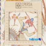 Side view of C Persia Handwoven Tapestry Miniature Hunting Scene profile and structure
