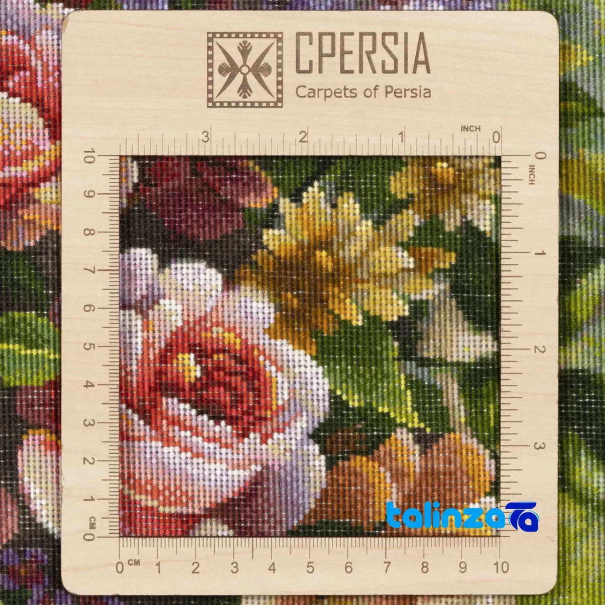 In-room view of Si Persia Handwoven Tapestry Rose Vase Design room styling and scale