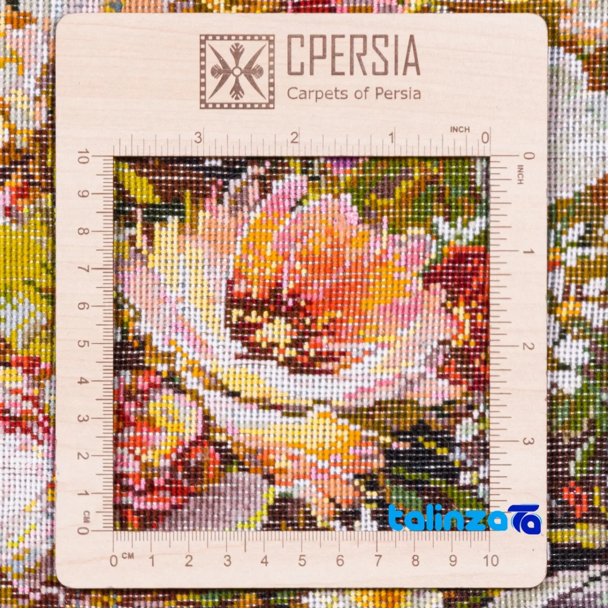 In-room view of C Persia Handwoven Carpet Wall Art Flower Basket room styling and scale