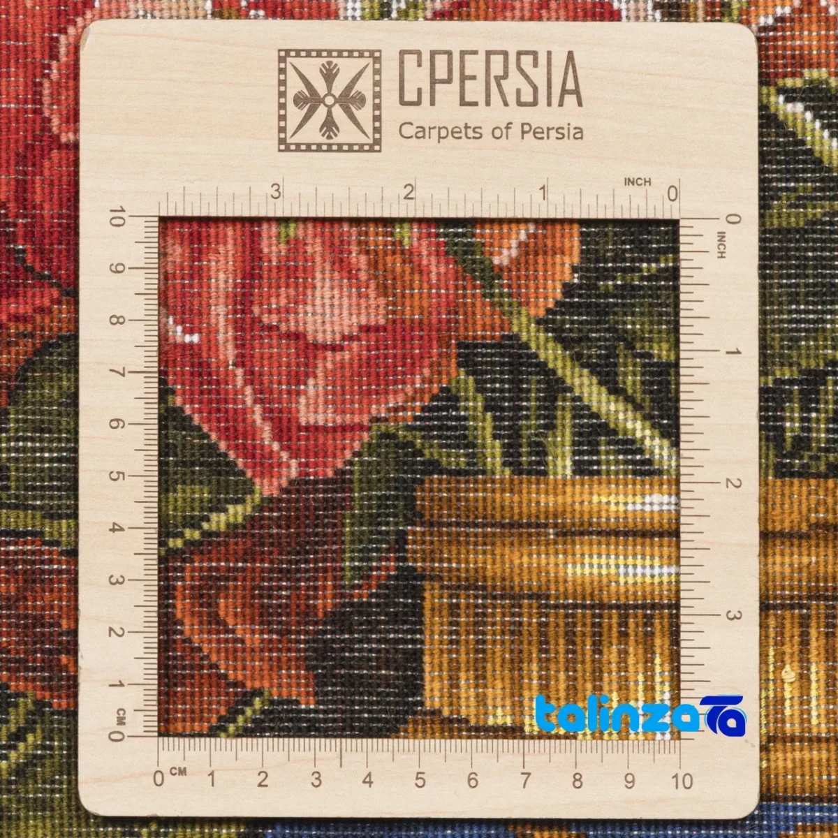 In-room view of C Persia Handwoven Tapestry Floral Design room styling and scale