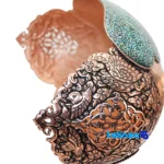 Kashkul Firouzeh Kubi Masterpiece Decorative Art - Front view showing design and key details