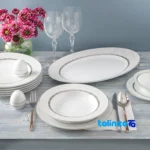 Front view of Zarin Iran Hadiye Dinnerware Set Elegant Design and key details
