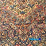Top view of Cypress Persian Handwoven Carpet Elegant Design pattern and color tone