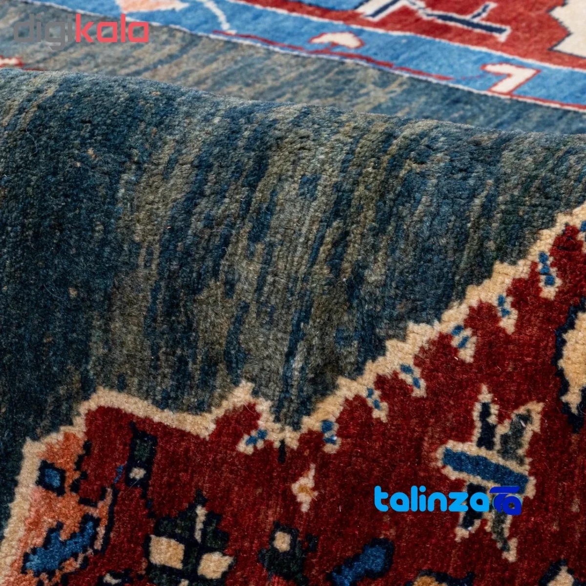 Si Persia Handwoven Rug Green - Top view showing pattern and color tone