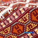 Si Persia Handwoven Rug Geometric Design Cream - Top view showing pattern and color tone
