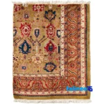 Handcrafted Persian Rug Rectangular Geometric Design - Top view showing pattern and color tone