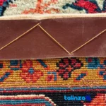 Cypress Handwoven Runner Geometric Design Red and key details (Front view)