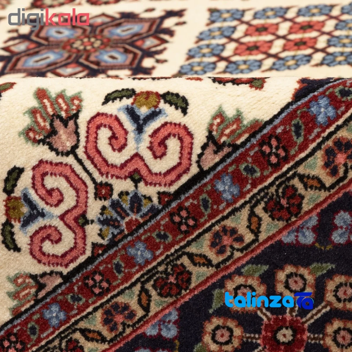 Cypress Persian Handwoven Rug Geometric Design pattern and color tone (Top view)