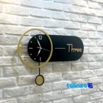 Front view of Art Novin Modern Wall Clock Stylish Design Quartz dial layout and markers