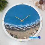 Handcrafted Resin Wall Clock Night Sea Tehran - Front view showing dial layout and markers