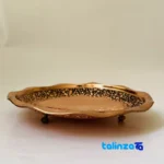 ZH Craft Decorative Copper Plate Unique Hammered Design - Front view showing and key details